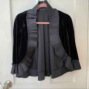 Velvet open front sweater, Vampire cape